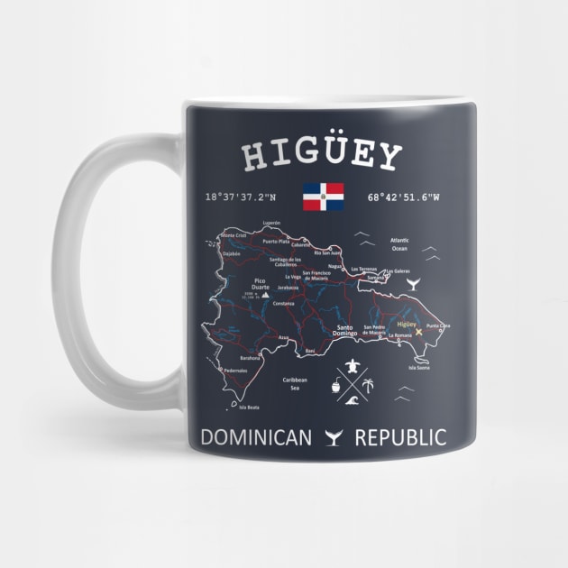 Higüey Dominican Republic Flag Travel Map Coordinates GPS by French Salsa